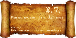 Marschauser Trajánusz névjegykártya